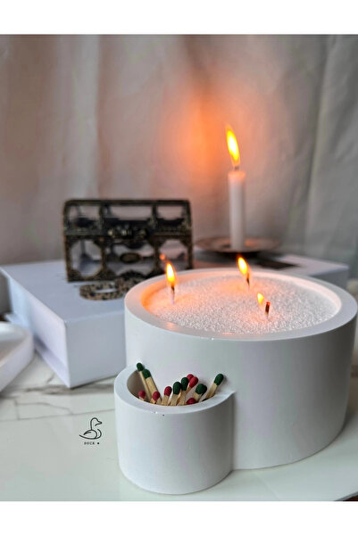 DUCK DECORATION Dairesel dekoratif mumluk (inci toz mum dahil)