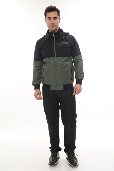 SOCCER Twill Combed Cotton Fabric Removable Hood Men's Sportswear Tracksuit Set 4410