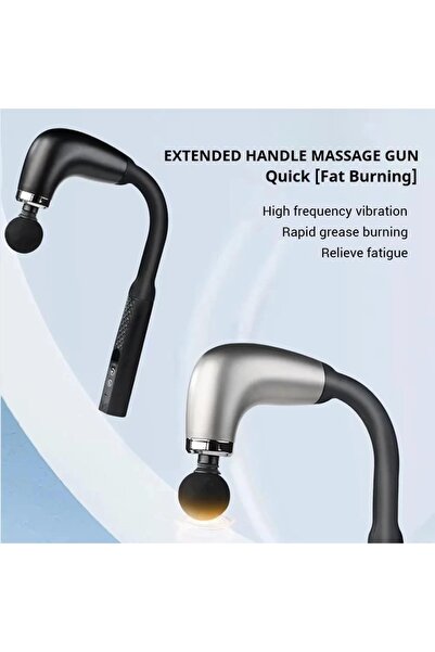 Denx Massage Gun with Extended Handle Revolutionary U-Shaped Back Massager With 4 Heads, 9 Speeds,(Black)