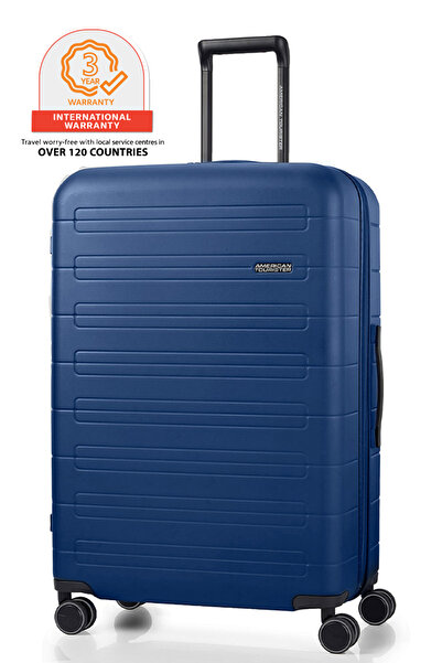 American Tourister حقيبة نوفا ستريم الدوارة 77 سم - أزرق داكن - ضمان عالمي لم...