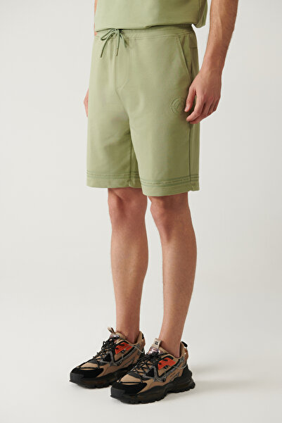 Avva Erkek Su Yeşili Jersey Kumaş 2 İplik Yandan Cepli Örme Regular Fit Şort A41Y3622