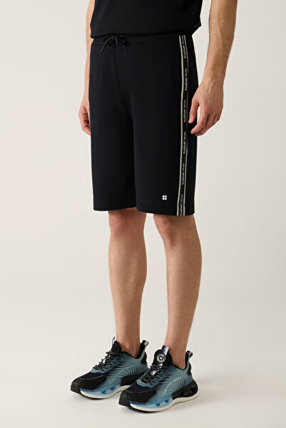 Avva Erkek Siyah Yandan Cepli Baskılı Soft Touch Regular Fit Şort A41Y3645