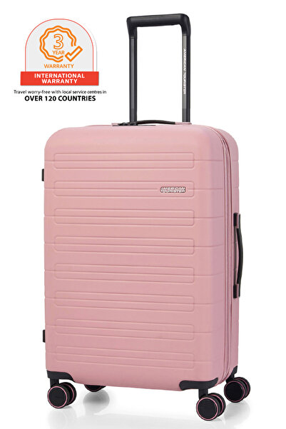 American Tourister حقيبة نوفاستريم الدوارة 67 سم - وردي عتيق - ضمان عالمي لمد...