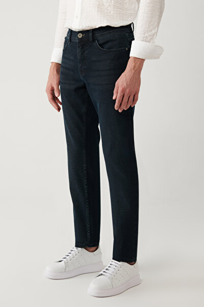Avva Чоловічі сині джинси Berlin Slim Fit з ефектом потертості A41Y3510