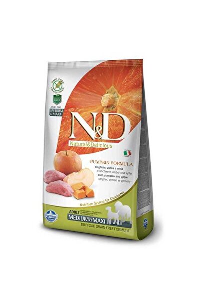 N&D Balkabaklı Yaban Domuzlu Medium Maxi Tahılsız Köpek Maması 2.5 Kg