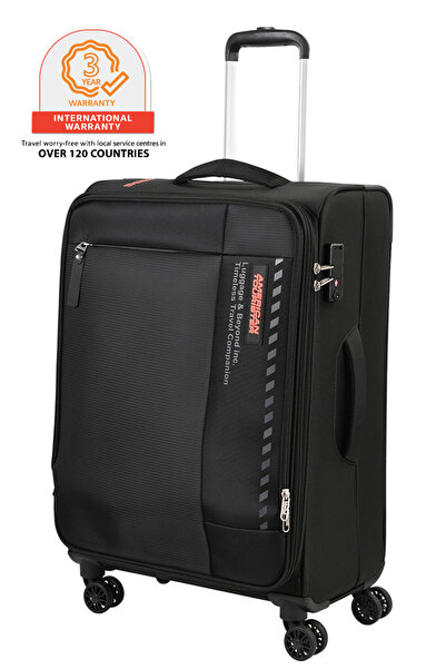 American Tourister Marina Suitcase 70 cm or 26 inch Spinner Polyester Black E...