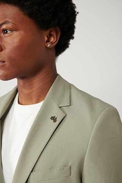 Avva Чоловічий відкритий хакі з розрізом без підкладки Way Stretch Lightweight Comfort Slim Fit піджак A41Y4003