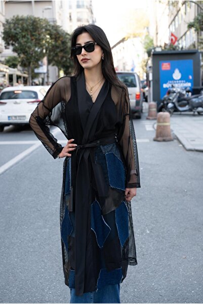 VorNişantaşı Kadın Tasarım Tül File Uzun Hırka