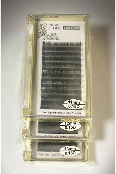 New Life İpek Kirpik Klasik Tekli 0,15 Kalınlık 11-12-13mm Avantaj Paket 3 Ay...
