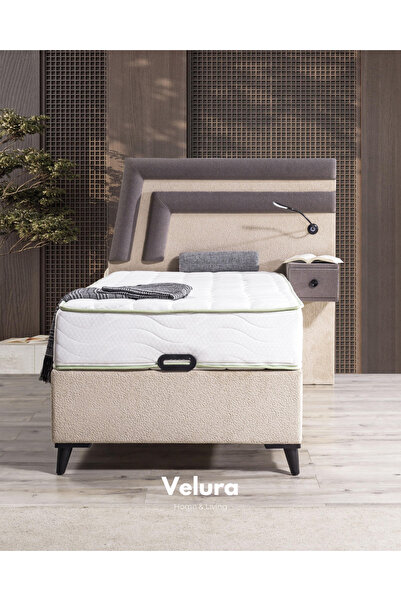 Velura Home & Living Natura Form Çift Kişilik Yatak Baza Başlık Seti (180 X 200)