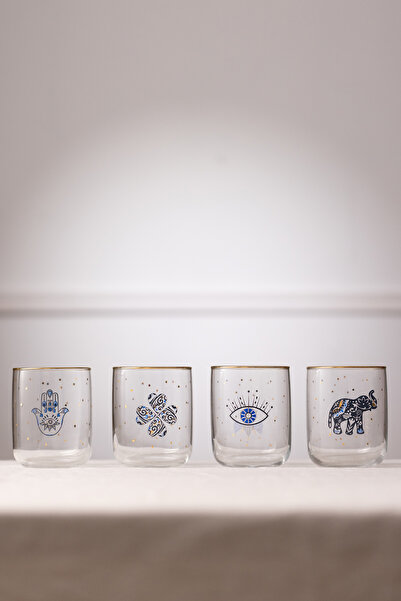 Rakle Lucky Charm 4'lü Kahve Yanı Bardağı Seti 280 cc