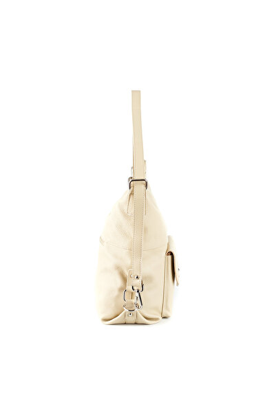 AZZURA Ayline bag, cream backpack type made of 100% natural leather 8110