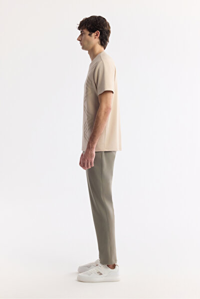 Avva Ανδρικό μπλουζάκι με στάμπα βιζόν με λαιμόκοψη με κορδόνια και κανονική εφαρμογή A41Y1175