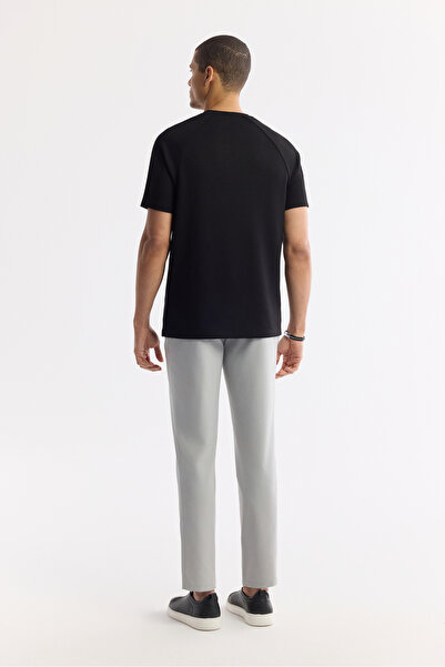 Avva Men's Black Crew Neck Printed Oversize Fit T-Shirt A41Y1168