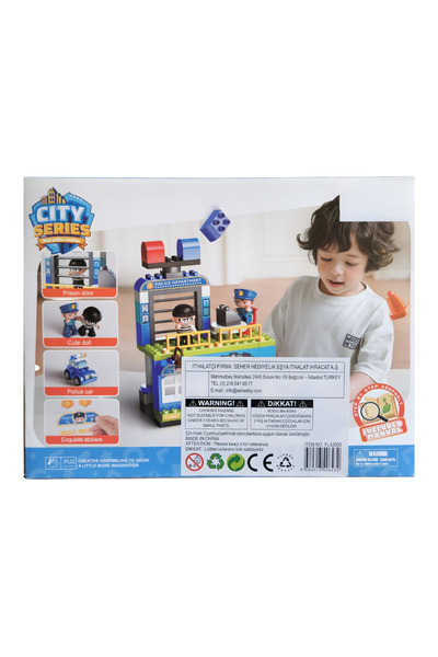 KentOyuncaK مكعبات بناء كبيرة 63 قطعة - مركز الشرطة، سيارة شرطة وشخصيات