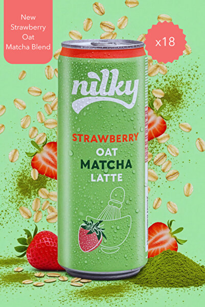 NİLKY Yulaf Sütlü Çilekli Matcha Latte 18x250 ml