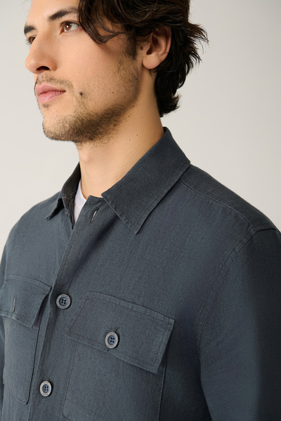 Avva Erkek Antrasit Klasik Yaka %100 Keten Comfort Fit Gömlek A41Y2087