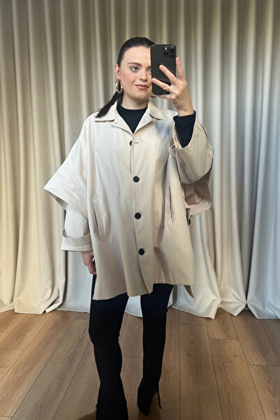 bsracetin co Taş Rengi Panço Model Trençkot