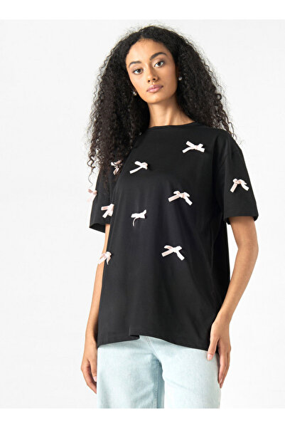 2Xtremz Bow Applique T-shirt with Short Sleeves