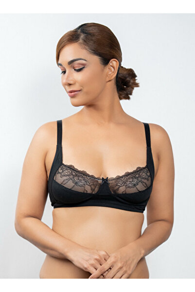 Aadaraya Set Of 3 - Laced Balconette Bra With Hook And Eye Closure