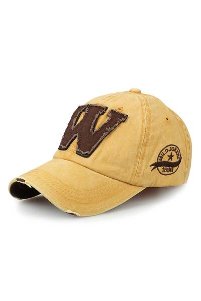 Cotonila W Model | %100 Pamuk Yıkamalı W Harfli Kep Şapka