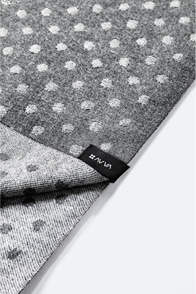 Avva Men's Gray Tasseled Patterned Shawl A32Y9410