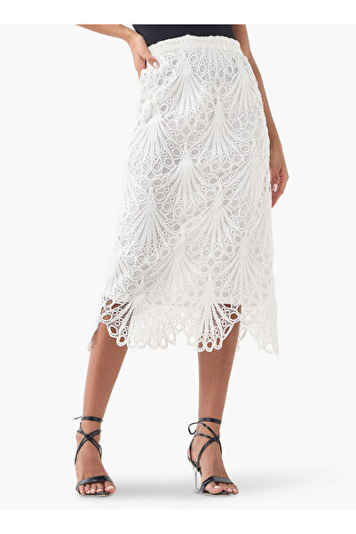 2Xtremz Lace Textured Midi Skirt With Zip Closure