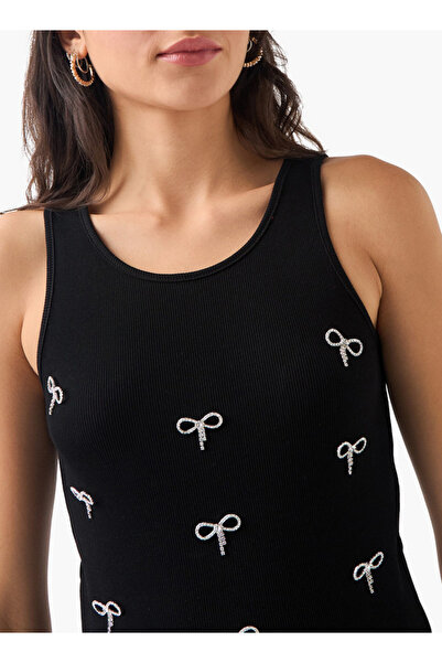 2Xtremz Ribbed Bow Embellished Sleeveless Top
