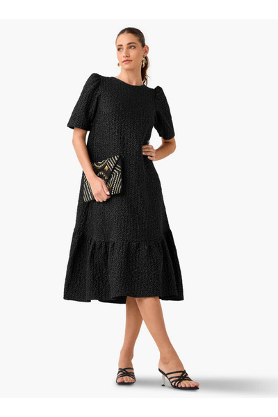 2Xtremz فستان ميدي بتصميم A وأكمام منفوخة