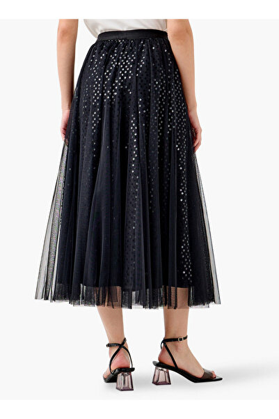 2Xtremz Sequin Embellished Midi Skirt with Elasticated Waistband