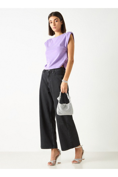 2Xtremz Embellished Round Neck Sleeveless Top With Ruched Detail