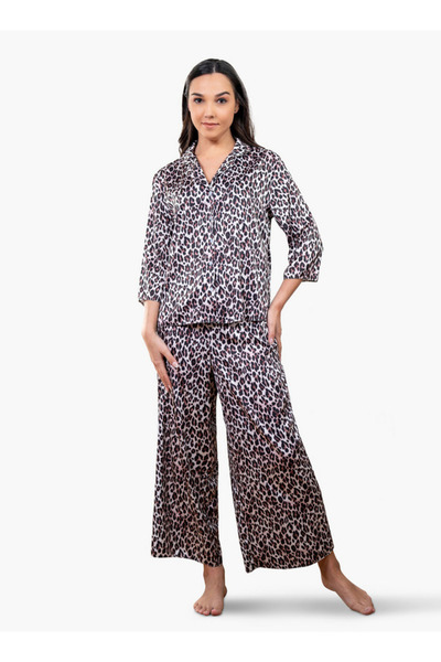 Aadaraya طقم قميص وبيجامة بطبعات حيوانية