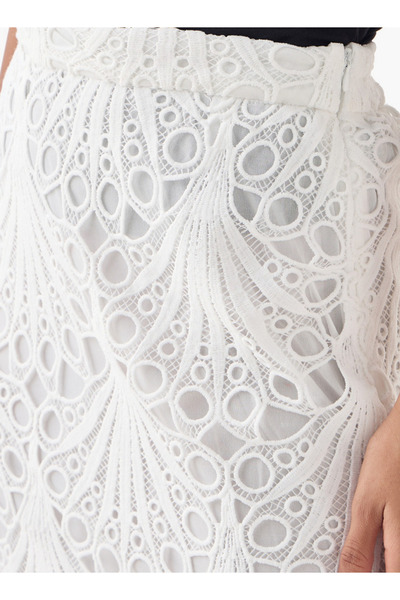 2Xtremz Lace Textured Midi Skirt With Zip Closure