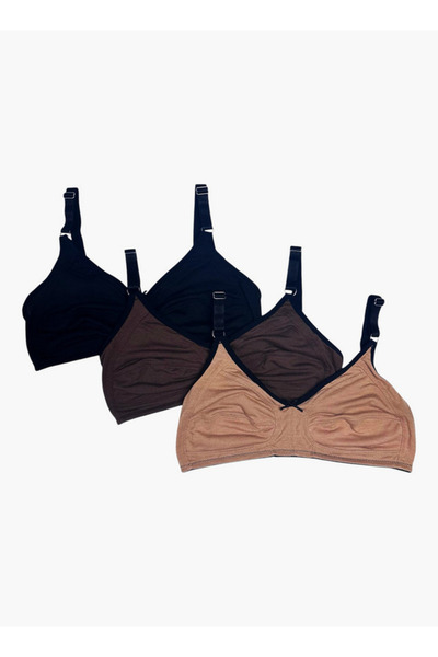 Aadaraya Set Of 3 - Assorted A-frame Bra With Hook And Eye Closure