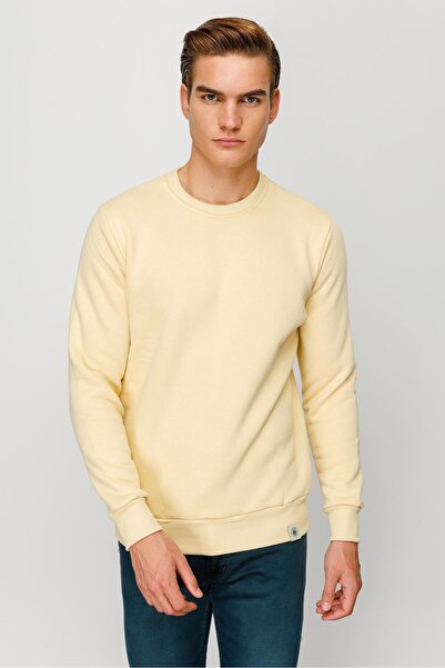 İgs Men's Yellow Crew Neck Sweatshirt
