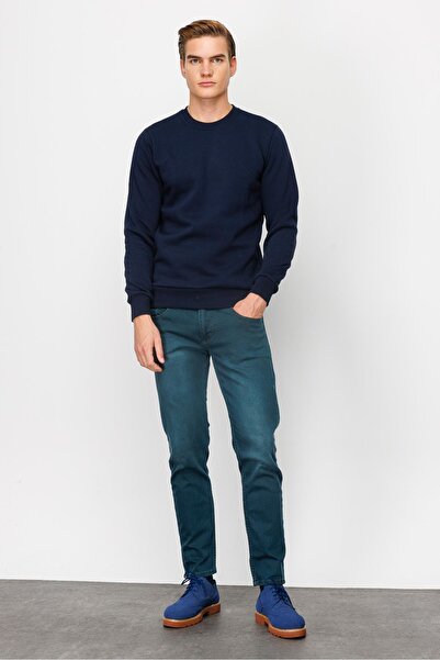İgs Men's Navy Blue Crew Neck Sweatshirt