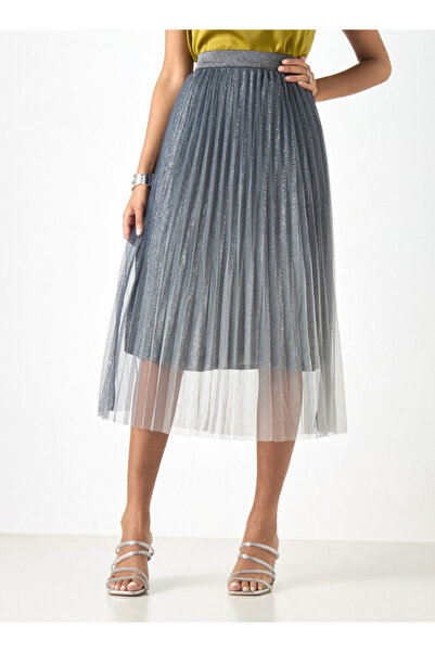 2Xtremz Pleated Midi A-line Skirt With Elasticated Waistband