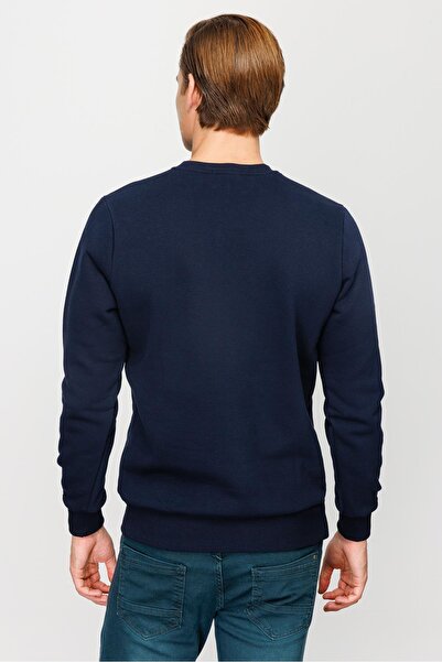 İgs Men's Navy Blue Crew Neck Sweatshirt