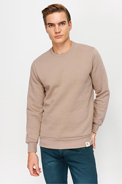 İgs Men's Camel Crew Neck Sweatshirt