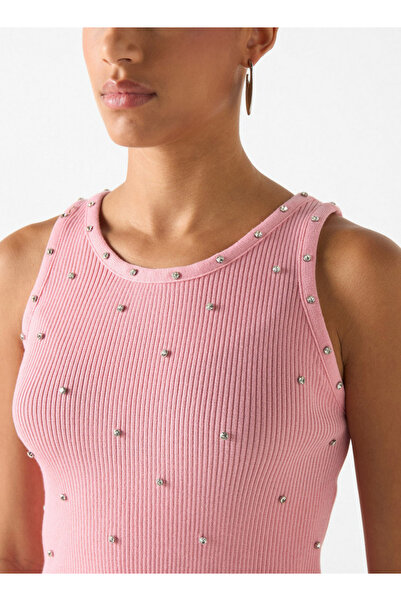 2Xtremz Embellished Sleeveless Top With Round Neck