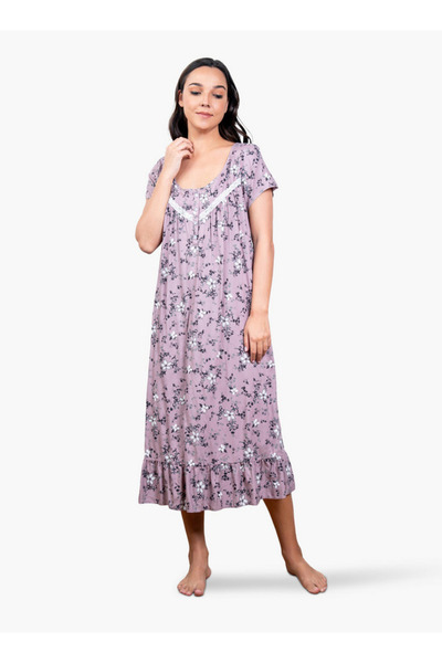 Aadaraya فستان نوم بطبعة زهور