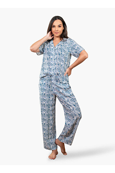 Aadaraya طقم قميص وبيجامة بطبعة زهور