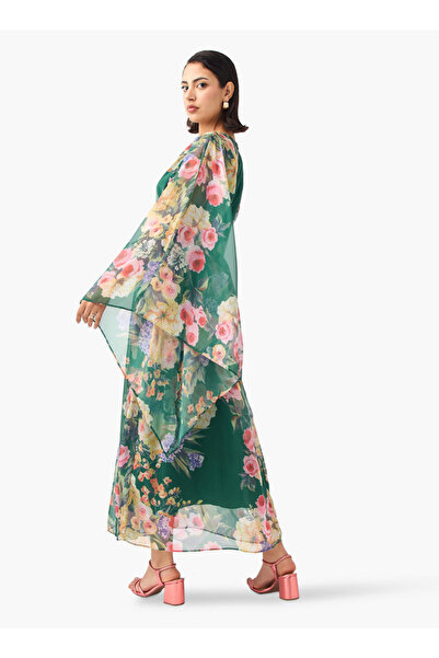 2Xtremz Floral Print Dress with Volume Sleeves