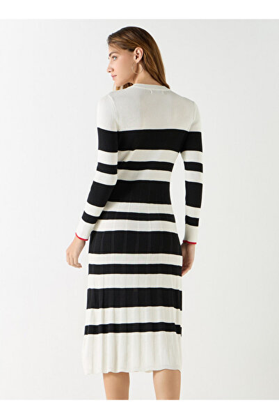 2Xtremz Striped A-line Dress With Long Sleeves