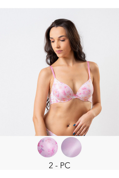 Aadaraya مجموعة من قطعتين - حمالة صدر Aadaraya Assorted Plunge مع إغلاق بخطاف وعين