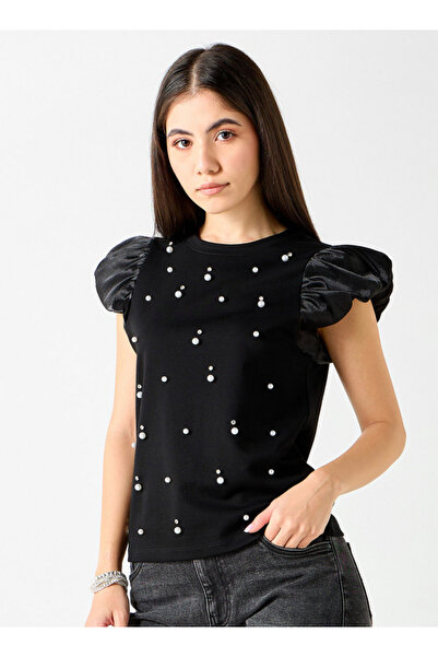 2Xtremz Embellished T-shirt With Balloon Sleeves