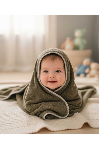 PAMUK HANIM Outlet 100% Cotton Girl-Boy Newborn-Baby Bath Towel Swaddle /Khaki