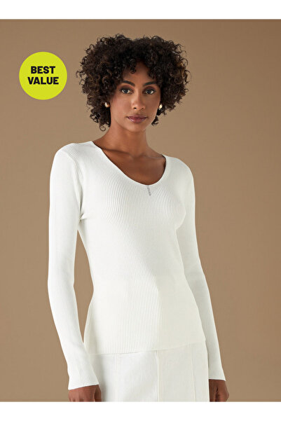 2Xtremz سترة مضلعة برقبة على شكل حرف V وأكمام طويلة