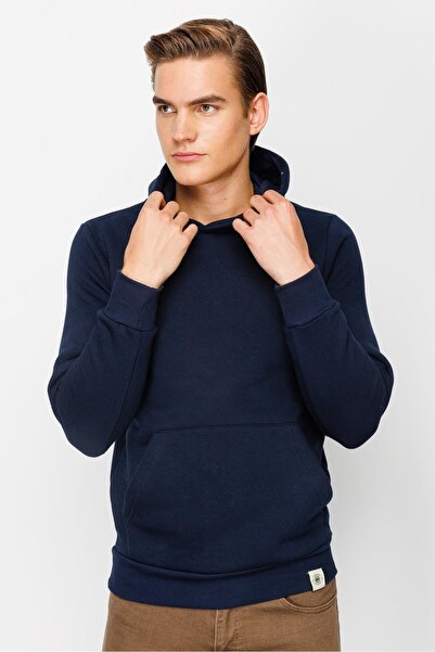 İgs Men's Navy Blue Hooded Sweatshirt