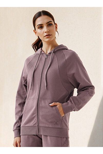 Adot سترة بغطاء رأس وسحاب من خلال لوحة